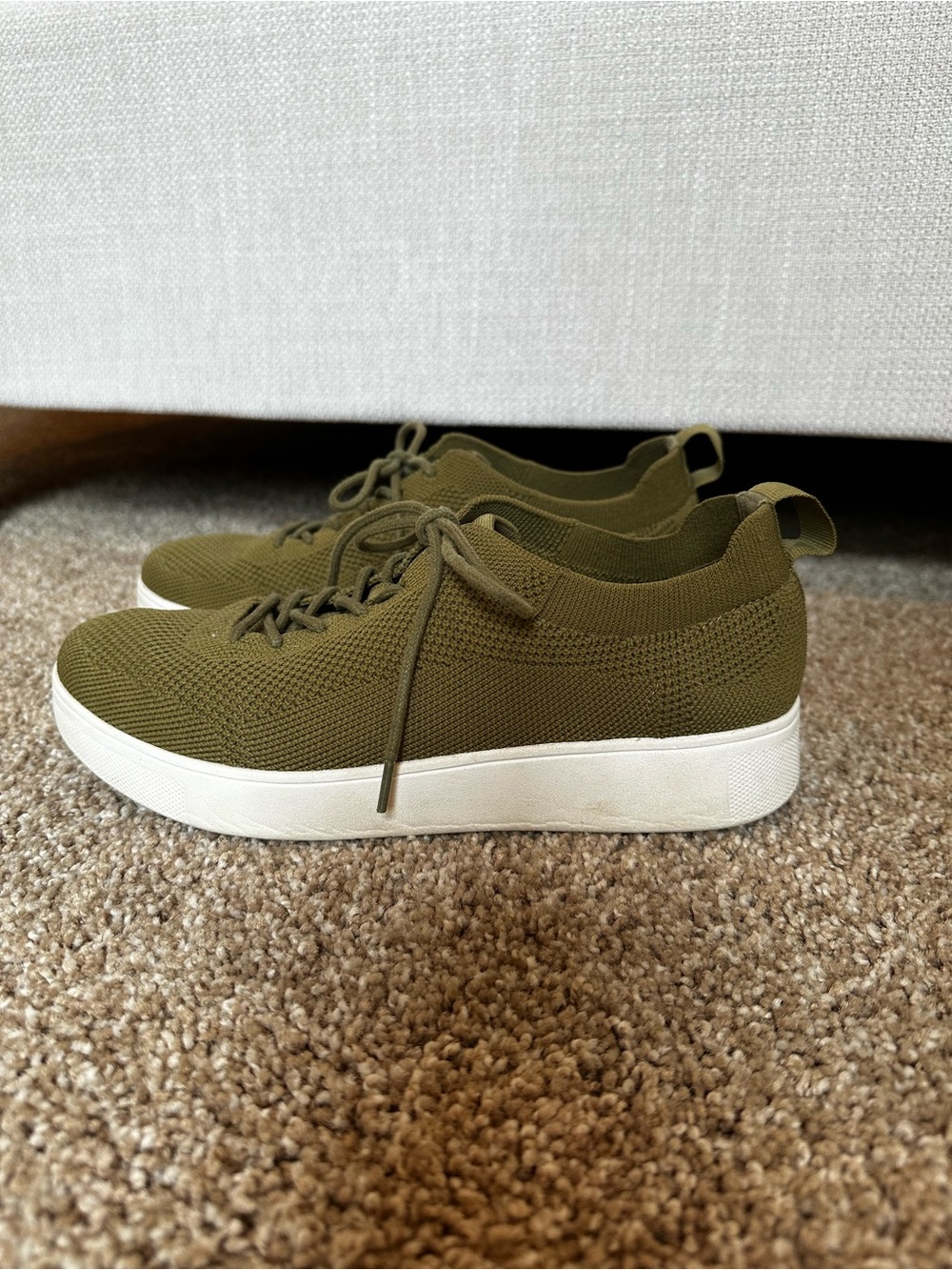 Women’s FitFlop Olive Green Knit Casual Sneakers